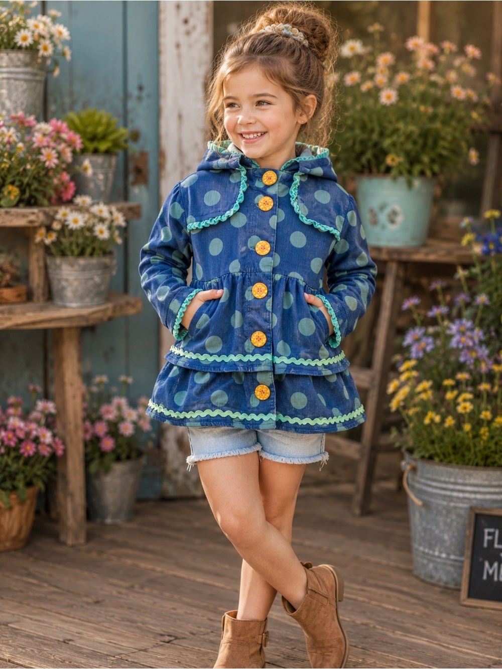Matilda Jane "Days of Yore" Hooded Corduroy Coat - Size 6 GUC
